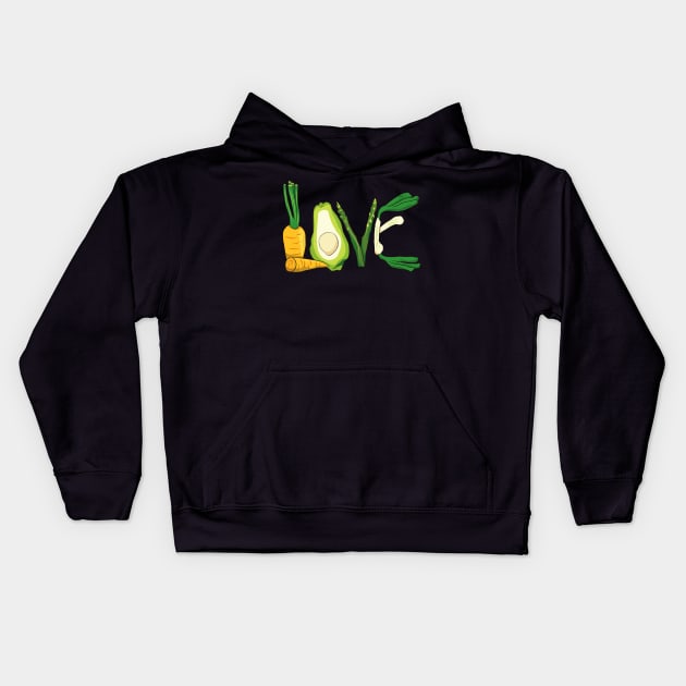 Vegan Vegetable Gardening Kids Hoodie by PixelArt